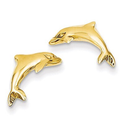 Dolphin Earrings 14k Gold S1126, MPN: S1126, 191101787195