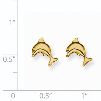 7mm Dolphin Earrings 14k Gold 290E, MPN: 290E,