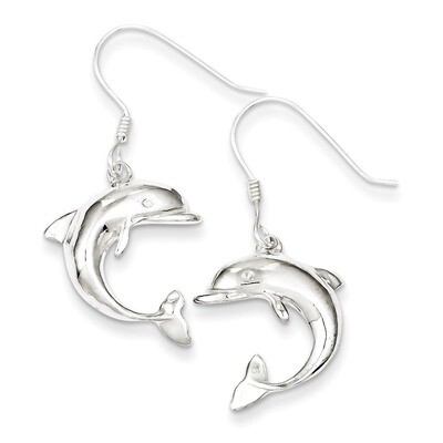 Dolphin Earrings Sterling Silver QE76, MPN: QE76, 883957940779