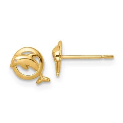 Dolphin Post Earrings 14k Gold SE3021 by Madi K, MPN: SE3021, 883957978017