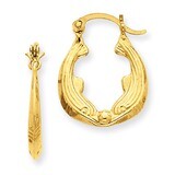 Dolphin Hoop Earrings 14k Gold S814, MPN: S814, 883957285627