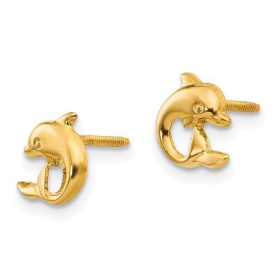 Dolphin Post Earrings - 14k Gold SE2031 by Madi K, MPN: SE2031, 883957004372