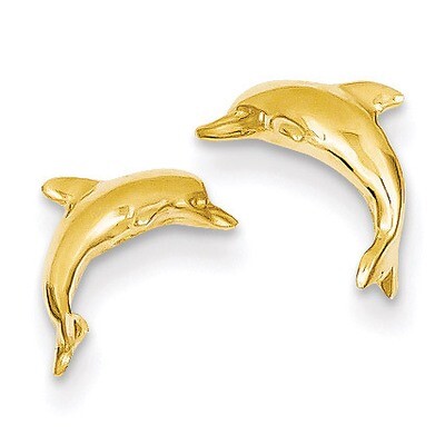 Dolphin Post Earrings 14k Gold TE622, MPN: TE622, 637218044429