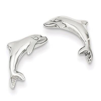 Dolphin Earrings 14k White Gold K1403, MPN: K1403, 883957718002