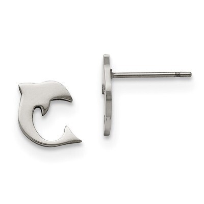 Dolphin Post Earrings Stainless Steel Polished SRE330 by Chisel, MPN: SRE330, 886774038568