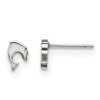 Dolphin Post Earrings Stainless Steel Polished SRE1160 by Chisel, MPN: SRE1160, 191101853593