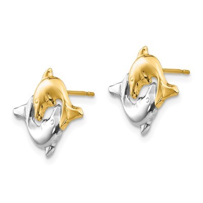 Dolphin Post Earrings - 14k Gold SE420 by Madi K, MPN: SE420, 883957005744