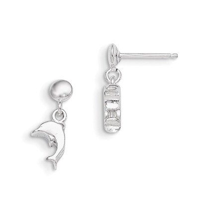 Dangle Dolphin Post Earrings Sterling Silver QE8781, MPN: QE8781, 883957579382