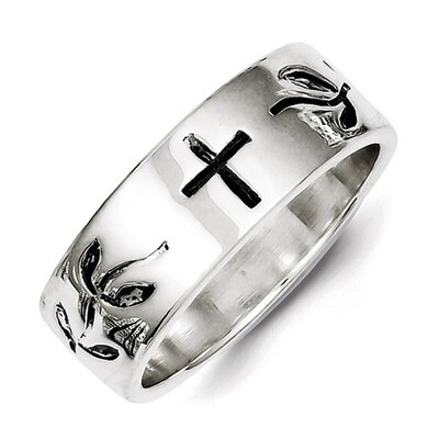 Cross Design Ring Sterling Silver QR2466, MPN: QR2466, 883957250342