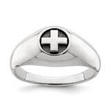 Cross Ring Sterling Silver Antiqued QR6848, MPN: QR6848, 886774055282