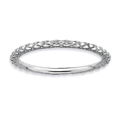 Criss-cross Ring - Sterling Silver Rhodium-plated QSK187, MPN: QSK187, 883957128108
