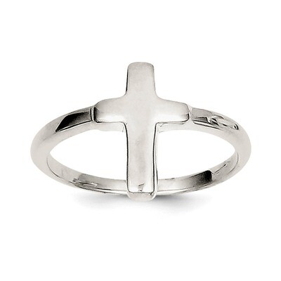 Solid Cross Ring Sterling Silver QR966-7, MPN: QR966, 883957255668