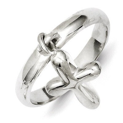 Cross Dangle Ring Sterling Silver Solid QR963, MPN: QR963, 883957255590