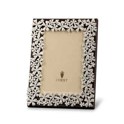 L&#39;Objet Garland 5 x 7 Inch Platinum with White Crystals Picture Frame, MPN: F7000M, 878365003901
