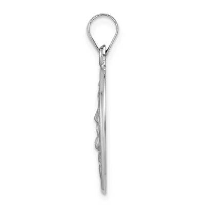Satin Hollow Jesus Face Disc Pendant 14k White Gold Polished XR1893, MPN: XR1893, 196904094716