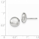 10.5mm Button Post Earrings 14k White Gold Polished H1026, MPN: H1026, 658226130263