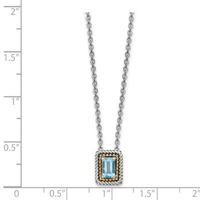 Light Swiss Blue Topaz Slide Sterling Silver with 14k Gold Accent QTC1616, MPN: QTC1616, 8839572332…