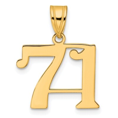 Number 71 Pendant 14k Gold Polished APN71, MPN: APN71, 196904079812