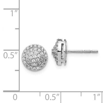 Round Cluster Post Earrings 14k White Gold Diamond EM5479-050-WA, MPN: EM5479-050-WA, 883957469874