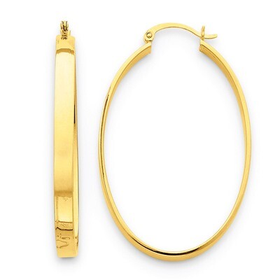 Lightweight Oval Hoop Earrings 14k Gold TC660, MPN: TC660, 883957290317
