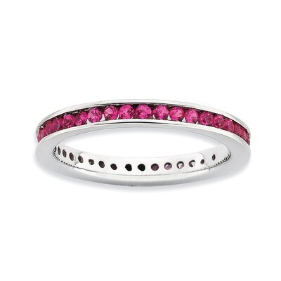 Created Ruby Ring - Sterling Silver Polished QSK660, MPN: QSK660, 886774175553