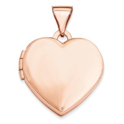 15Mm Plain Heart Locket 14k Rose Gold XL660, MPN: XL660, 883957143637