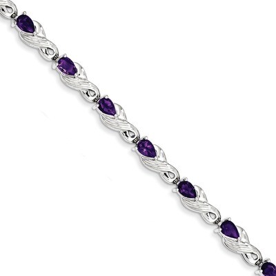Amethyst Bracelet Sterling Silver QX864AM, MPN: QX864AM, 883957467214