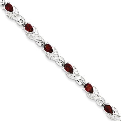 Garnet Bracelet Sterling Silver QX864GA, MPN: QX864GA, 883957410050
