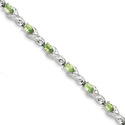 Peridot Bracelet Sterling Silver QX864PE, MPN: QX864PE, 883957368924