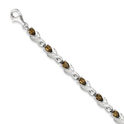 Smoky Quartz Bracelet Sterling Silver QX864SQ, MPN: QX864SQ, 886774277783