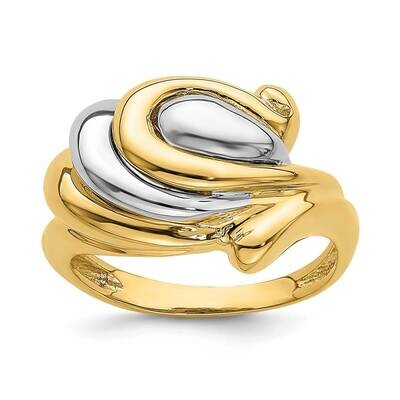 Fahsion Horseshoe Swirl Ring 14k Two-tone Gold R864, MPN: R864, 196904045589