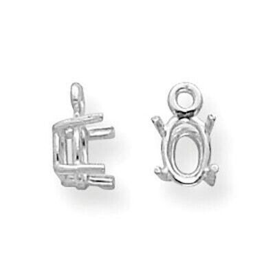Oval Dangle 7 x 5mm Earring Component 14k White Gold WG864, MPN: WG864,