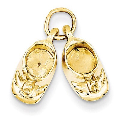 Baby Shoes Charm 14k Gold Polished A9281, MPN: A9281, 883957897714