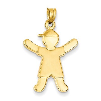 Boy with Hat Charm 14k Gold Polished A9264, MPN: A9264, 886774086484