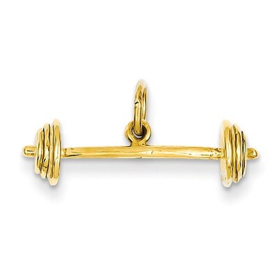 Barbell Charm 14k Gold A9091, MPN: A9091, 883957854106