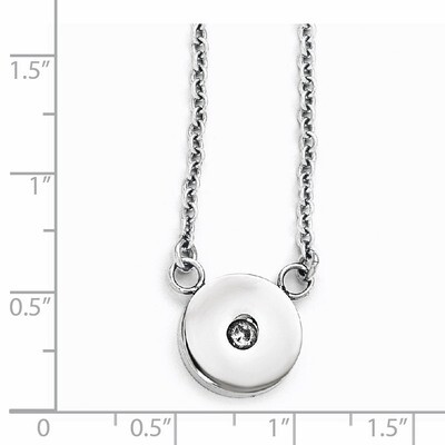 Polished Synthetic Diamond Necklace - Stainless Steel SRN1778-18