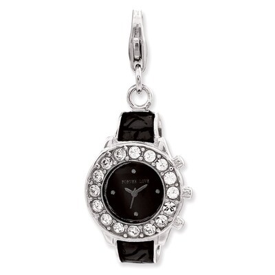 3-D Watch Charm Sterling Silver Enameled QCC825 by Amore La Vita, MPN: QCC825, 886774235554
