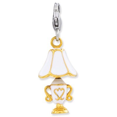 3-D Gold Plated Lamp Charm Sterling Silver Enameled QCC795 by Amore La Vita, MPN: QCC795, 886774235…