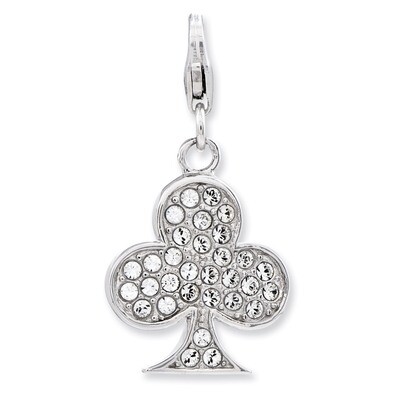 3-D Club Charm Sterling Silver Enameled QCC791 by Amore La Vita, MPN: QCC791, 886774235226