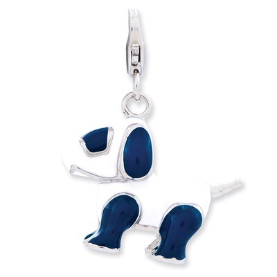 3-D Robot Dog Charm Sterling Silver Enameled QCC755 by Amore La Vita, MPN: QCC755, 886774234892