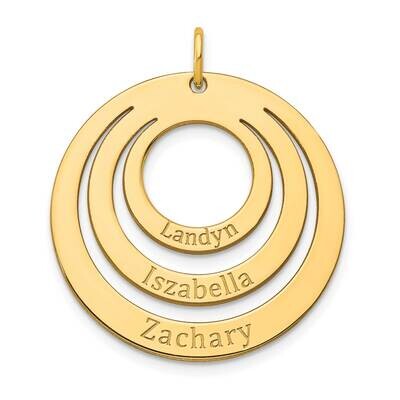 3 Name Circle in Circle Charm 14k Gold XNA982Y, MPN: XNA982Y,