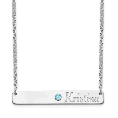 Name and Birthstone Bar Necklace Sterling Silver XNA980SS, MPN: XNA980SS, 191101989223