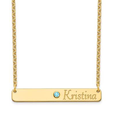 Name and Birthstone Bar Necklace Gold-plated  XNA980GP, MPN: XNA980GP, 191101989216