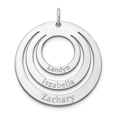 3 Name Circle in Circle Charm Sterling Silver XNA982SS, MPN: XNA982SS,