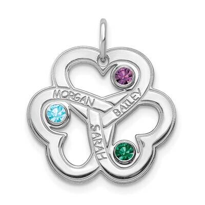 3 Birthstones 3 Interlocking Heart Necklace Sterling Silver XNA976/3SS, MPN: XNA976/3SS,