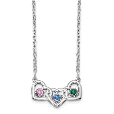 3 Birthstones 3 Heart Necklace Sterling Silver XNA975/3SS, MPN: XNA975/3SS,
