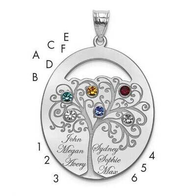 Crystal Family Pendant Sterling Silver Rhodium-plated QMP9/6SS, MPN: QMP9/6SS,