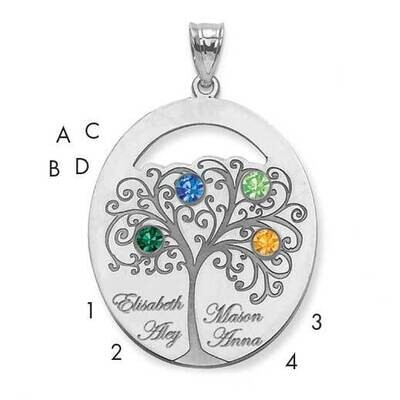 Crystal Family Pendant Sterling Silver Rhodium-plated QMP9/4SS, MPN: QMP9/4SS, 883957603322