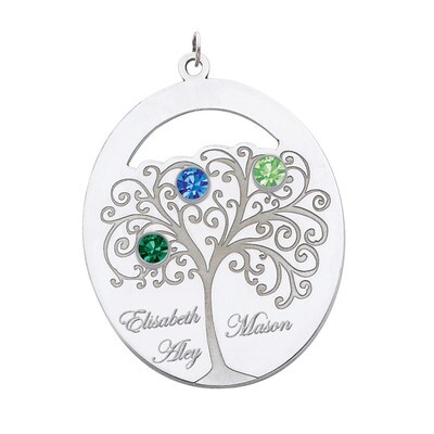 3 Birthstones Family Crystal Pendant Sterling Silver QMP9/3SS, MPN: QMP9/3SS, 883957603308