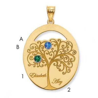 Family Pendant Gold Plated Sterling Silver QMP9/2GP, MPN: QMP9/2GP,